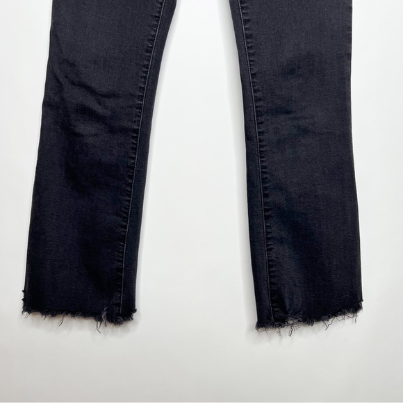 Madewell Cali Demi Boot Jeans Berkeley Black High Rise Frayed Hem Size 24 - Picture 4 of 12